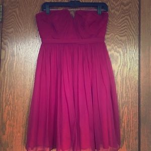 J.Crew wild beet strapless bridesmaid dress